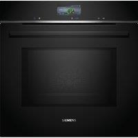 Siemens IQ-700 HM776G1B1B Built In Electric Single Oven with Microwave Function with Pyrolytic Cleaning - Black, Black