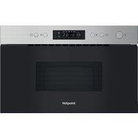 Hotpoint HPM K12C XUK 22 Litre 38cm High, Built In Small Microwave With Grill - Stainless Steel, Stainless Steel