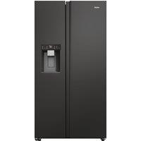 Haier HSW59F18EIPT Plumbed Frost Free American Fridge Freezer - Black - E Rated, Black