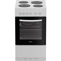 Indesit I5E3KMW 50cm Electric Cooker with Solid Plate Hob - White - A Rated, White