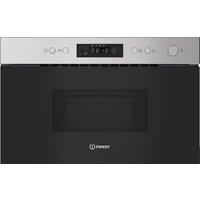 Indesit IM K12 XUK 22 Litre 38cm High, Built In Small Microwave with Grill - Stainless Steel, Stainless Steel