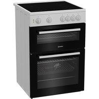 Indesit IT60V9KMW/UK 60cm Double Oven Electric Cooker with Ceramic Hob - White - A Rated, White