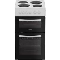 Indesit ITE5EMW 50cm Electric Cooker with Solid Plate Hob - White - A/A Rated, White