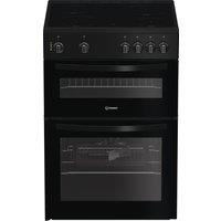 Indesit ITE6VMB 60cm Single Oven Electric Cooker with Ceramic Hob - Black - A Rated, Black