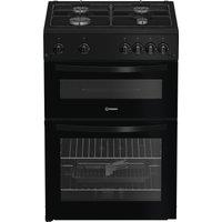 Indesit ITG6GB 60cm Single Oven Gas Cooker with Gas Grill - Black - A+ Rated, Black