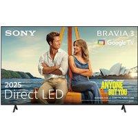 Sony BRAVIA 3 S35B 50" 4K Ultra HD Smart Android TV [2025] - K50S35B, Black
