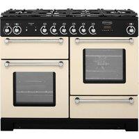 Rangemaster Kitchener KCH110DFFCR/C 110cm Dual Fuel Range Cooker - Cream / Chrome - A/A Rated, Cream