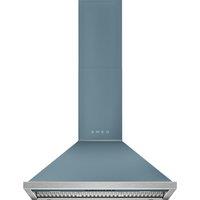 Smeg Portofino KCU94SBM 90cm Chimney Cooker Hood for Ducted/Recirculating Ventilation - Storm Blue, Blue