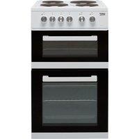 Beko KD531AW 50cm Electric Cooker with Solid Plate Hob - White - A Rated, White