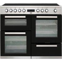 Beko KDVC100X 100cm Electric Range Cooker with Ceramic Hob - Stainless Steel - A/A Rated, Stainless 