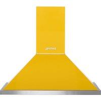 Smeg Portofino KPF9YW 90cm Chimney Cooker Hood - Yellow, Yellow