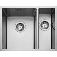 Rangemaster Kube 1.5 Bowl Undermount Kitchen Sink - Micro-Sheen Soft Brushed Finish, Grey