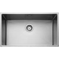 Rangemaster Kube 1 Bowl Kitchen Sink - Micro-Sheen Soft Brushed Finish, Grey