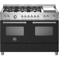 Bertazzoni Master Deluxe Series MAS126G2ENET Dual Fuel Range Cooker - Matte Black - A/A Rated, Black