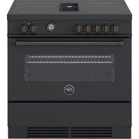 Bertazzoni Master Deluxe Series MASCH94I1ENET 90cm Electric Range Cooker With Venting Induction Hob - Carbonio - A Rated, Black