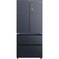 Midea Insta Fit Master MDRF705BIE70 Total No Frost American Fridge Freezer - Midnight Glass - E Rated, Black