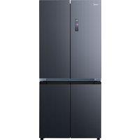 Midea Insta Fit Master MDRM706BIE70 Total No Frost American Fridge Freezer - Midnight Glass - E Rated, Black