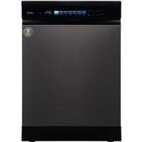 Midea MDWEF1433GB-WG-UK Wifi Connected Full Size Dishwasher - Dark Inox - A Rated, Stainless Steel