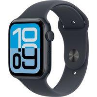 Apple Watch SE 3, 44mm, Midnight Aluminium Case, GPS + Cellular [2025] - Midnight Sport Band - S/M, Black