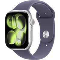 Apple Watch Series 11, 46mm, Silver Aluminium Case, GPS [2025] - Purple Fog Sport Band - S/M, Purple