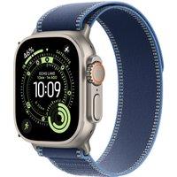 Apple Watch Ultra 3, 49mm, Natural Titanium Case, GPS + Cellular [2025] - Blue/Bright Blue Trail Loop - S/M, Blue