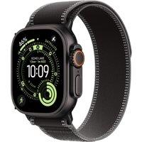 Apple Watch Ultra 3, 49mm, Black Titanium Case, GPS + Cellular [2025] - Black/Charcoal Trail Loop - S/M, Black