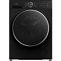 Midea MF205W80WBA30/B-UK 8kg WiFi Connected Washing Machine with 1400 rpm - Black - A Rated, Black