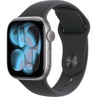 Apple Watch Series 11, 42mm, Space Grey Aluminium Case, GPS + Cellular [2025] - Black Sport Band - M/L, Black