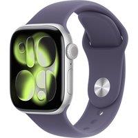 Apple Watch Series 11, 42mm, Silver Aluminium Case, GPS + Cellular [2025] - Purple Fog Sport Band - S/M, Purple