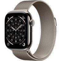 Apple Watch Series 11, 42mm, Natural Titanium Case, GPS + Cellular [2025] - Natural Milanese Loop, Silver