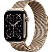 Apple Watch Series 11, 42mm, Gold Titanium Case, GPS + Cellular [2025] - Gold Milanese Loop, Gold