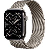 Apple Watch Series 11, 46mm, Natural Titanium Case, GPS + Cellular [2025] - Natural Milanese Loop - S/M, Grey