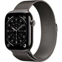 Apple Watch Series 11, 46mm, Slate Titanium Case, GPS + Cellular [2025] - Slate Milanese Loop - S/M, Grey