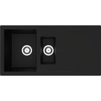 Rocklite Milton 1.5 Bowl Black Composite Reversible, Black