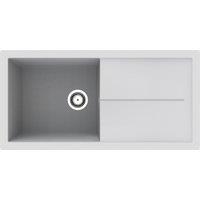 Rocklite Milton 1 Bowl Inset Kitchen Sink - White, White