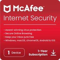 McAfee Internet Security Digital Download for 1 Device, 1 Year Subscription, White