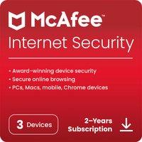 McAfee Internet Security Digital Download for 3 Devices, 2 Year Subscription, White