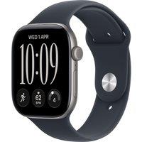 Apple Watch Series 12, 46mm, Space Grey Aluminium Case, GPS [2026] - Navy Blue Sport Band - S/M, Blue