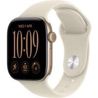 Apple Watch Series 12, 42mm, Light Gold Aluminium Case, GPS + Cellular [2026] - Sand Sport Band - S/M, Cream
