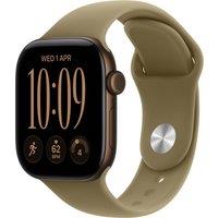 Apple Watch Series 12, 42mm, Dark Bronze Aluminium Case, GPS + Cellular [2026] - Olive Sport Band - M/L, Green
