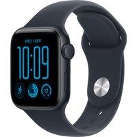 Apple Watch SE 3, 40mm, Midnight Aluminium Case, GPS + Cellular [2026] - Navy Blue Sport Band - S/M, Blue