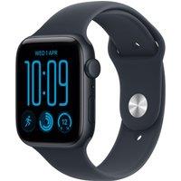 Apple Watch SE 3, 44mm, Midnight Aluminium Case, GPS + Cellular [2026] - Navy Blue Sport Band - M/L, Blue