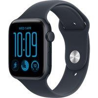 Apple Watch SE 3, 44mm, Midnight Aluminium Case, GPS + Cellular [2026] - Navy Blue Sport Band - S/M, Blue