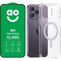 AO Protection Pack and Case Bundle for iPhone 14 Pro - Clear, Glass