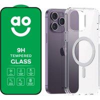 AO Protection Pack and Case Bundle for iPhone 14 Pro Max - Clear, Glass