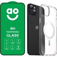 AO Protection Pack and Case Bundle for iPhone 15 Plus - Clear, Glass