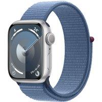 Apple Watch Series 9, 41mm, Silver Aluminium Case, GPS [2023] - Winter Blue Sport Loop, Blue