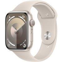 Apple Watch Series 9, 45mm, Starlight Aluminium Case, GPS [2023] - Starlight Sport Band - S/M, White