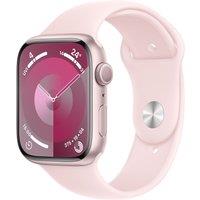 Apple Watch Series 9, 45mm, Pink Aluminium Case, GPS [2023] - Light Pink Sport Band M/L, Pink
