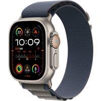 Apple Watch Ultra 2, 49mm, Natural Titanium Case, GPS + Cellular [2023] - Blue Alpine Loop - Medium, Blue